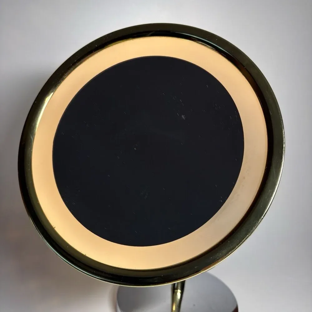 VTG Vanity Lighted Mirror Heavy Magnification By Jerdon Products Gold TESTED
